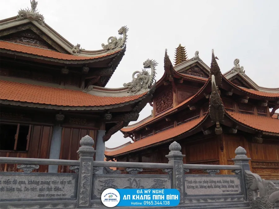 Mẫu lan can tường rào đá cho đền chùa và nhà thờ họ